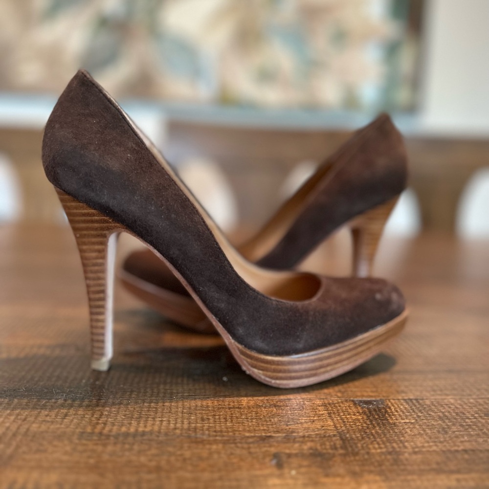 Steven by Steve Madden Chocolate Brown Suede Pumps heels | size 6.5 NWOB